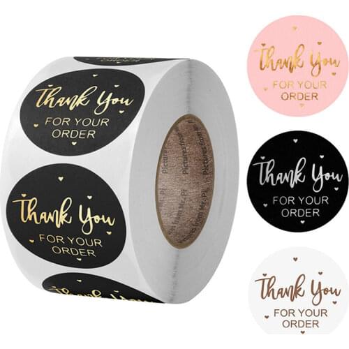 500 Labels Per Roll Thank You Stickers 2.5cm Thank You for Your Order Stickers, Thank You Business Stickers Roll Small Labels