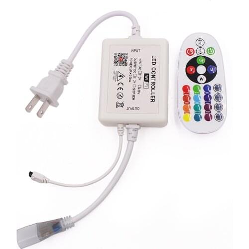 750W RGB WIFI Controller Power Supply Plug 24key Remote Control Switch 110V 220V Led Strip Neon Light Dimmer For 8MM/10MM PCB
