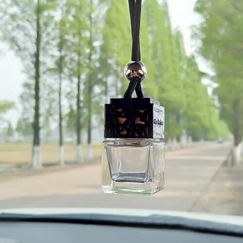 Car Hanging Air Freshener Empty Glass Bottle Perfume Rearview Mirror Ornament Car-styling Essential Oils Fragrance