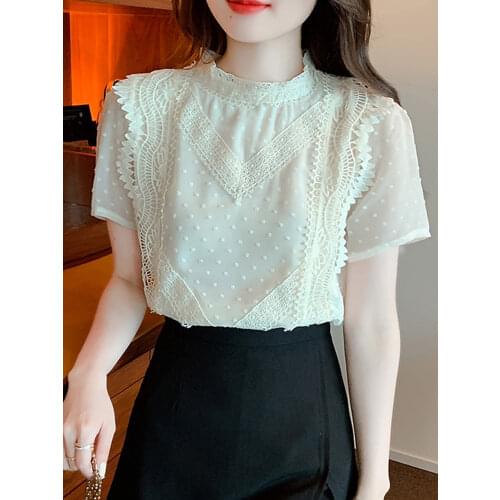 Blusas Mujer De Moda 2021 Blouse Women Bow V-neck Office Chiffon Blouse Shirt Long Sleeve White Blouse Women Blouses Tops A895