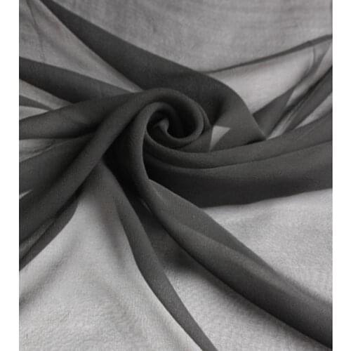 Black Color 100% Mulberry Silk georgette Silk Fabric 12 mm 114 cm 45 '' width 10 meters small wholesale