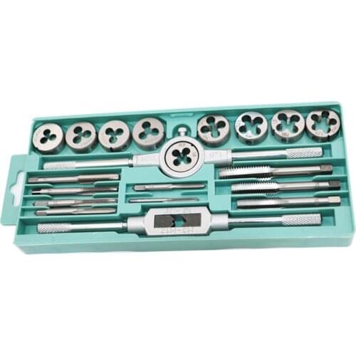 Citop 20pcs tap die set M3-M12 Screw Thread Metric Taps wrench Dies DIY kit wrench screw Threading hand Tools Alloy Metal