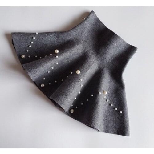 Kids Knitted Pleated Round Skirt Girls Beaded Mini Tulle A-Line Skirt Toddler & Children Cute Petticoat Sweet High Waist Clothes