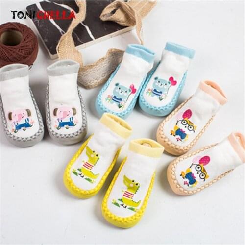 Baby Socks Anti Slip Cute Cartoon Animal Pattern With Rubber Soles Boys Girls Cotton Spring Summer Infant Toddler Socks CL5245