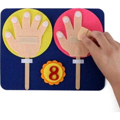 Handmade Felt Finger Numbers Math Toy Children Counting Math Toy Teaching DIY Weave Craft Montessori for kids