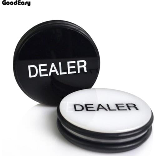 HOT SALE 1PCS Acrylic Dealer Button Texas Hold'em 3inch Pressing Poker Cards Guard poker Dealer Button-Black White