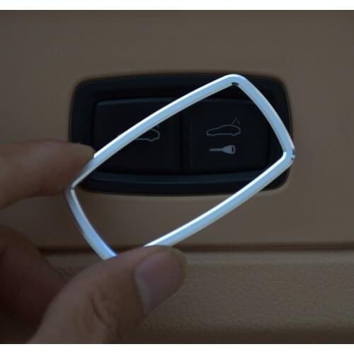 Car Trunk Switch Button Sequin Decorative Cover Trim Aluminium Alloy Strip Car Styling For Porsche Cayenne Macan Panamera