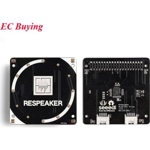 ReSpeaker Raspberry Pi4 4-Mic Array for Raspberry Pi 4B/3B+ 4 Microphone Array AI Voice Recognition Expansion Development Board