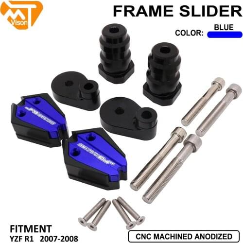 Motorcycle CNC Aluminum Body Protection Frame Slider Crash Pad Falling Guard For Yamaha YZF R1 YZF-R1 yzfr1 2007 2008