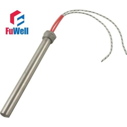 304 Stainless Steel Threaded Single End Heating Tube Cartridge Heater 16x450mm 2500W 220V/110V/380V DN20 (25mm)