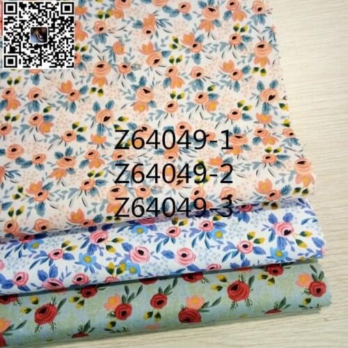 Small floral garment fabric 100% cotton poplin, woven textile, 40*40, 133*72, plant printing garment fabric, pure cotton bedding