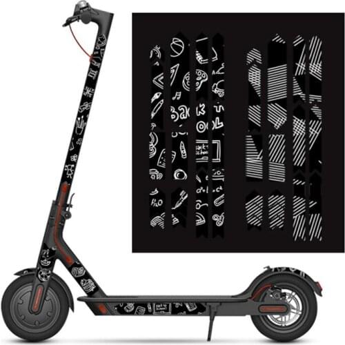 2021 New Reflective Styling Stickers Night Safety Skateboard Warning Strip Electric Scooter Parts