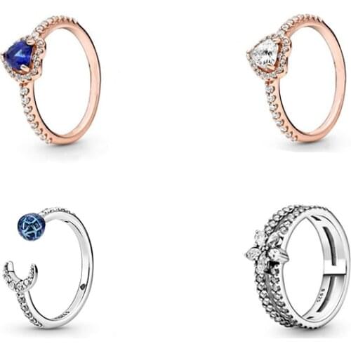 New Heart-shaped Snowflake Moon Ring For Winter Of 2020, Gorgeous Jewelry To Give Your Wife An Exquisite Engagement Gift