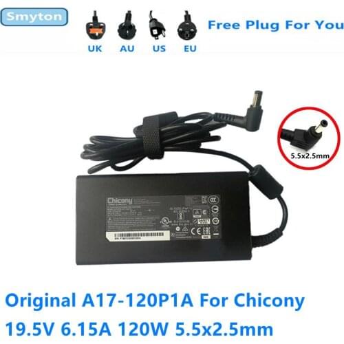 Original Thin Laptop AC Adapter Charger For MSI GS60 GS70 GE62 6QD 19.5V 6.15A 120W Chicony A17-120P1A ADP-120MH D Power Supply