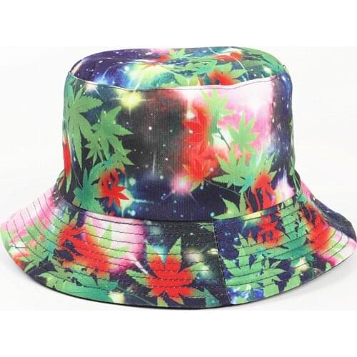 Cotton Print Bucket Hat Fisherman Hat Outdoor Travel Hat Sun Cap Hats for Men and Women 262