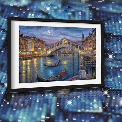 Scenery tree landscape village train DIY Crystal full drill square 5D diamond painting cross stitch kit mosaic round rhinestone