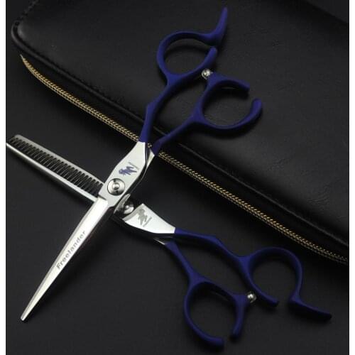 Professional 440C notched handle Barber Scissors 6 inch Hair Cutting Shear Hair Scissors Hairdressing Hair Scissor Salon Tool