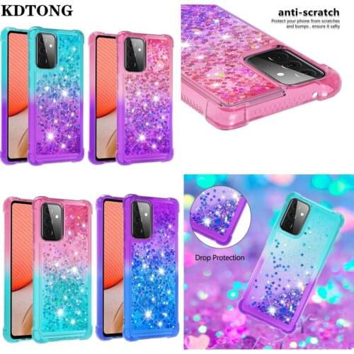 Dynamic Gradient Quicksand Phone Case for Samsung Galaxy A72 A52 A42 A32 A71 A51 A41 4G 5G A12 A02S Capa TPU Shockproof Cover