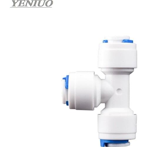 T Type RO Water Reverse Osmosis Aquarium System Connector 1/4" 3/8" OD Tube Quick Connector Equal Tee Fitting