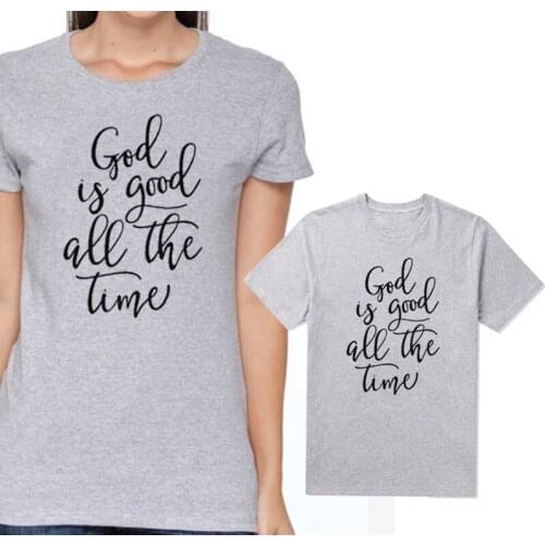 God Is Good All The Time Gray Tee Her Women Fashion Slogan Vintage Tops Grunge Tumblr Goth T Shirt Christian Womens Tshirt