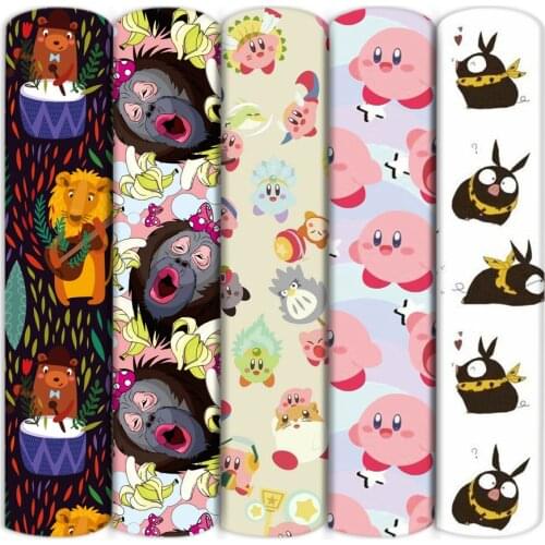 Lion Fox Bear Forest Print Polyester Cotton Fabric Sewing Quilting Fabrics Needlework Material DIY Handmade Cloth,1Yc18764