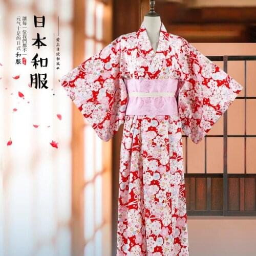 Japanese Style Kimono Traditional Dress Long Kimonos for Women Bathrobe Haori Cosplay Costumes Yukata Geisha Robe Asian Clothes