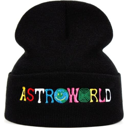 Travi$ Scott Knitted Hat ASTROWORLD Beanie embroidery Astroworld Ski Warm Winter Unisex Travis Scott Skullies & Beanies