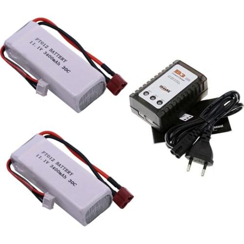 Lipo Battery and B3 Charger For FT012 Remote control toy Boat Parts 11.1V 3400mAh high capacity lipo battery 3S 30C wholesale