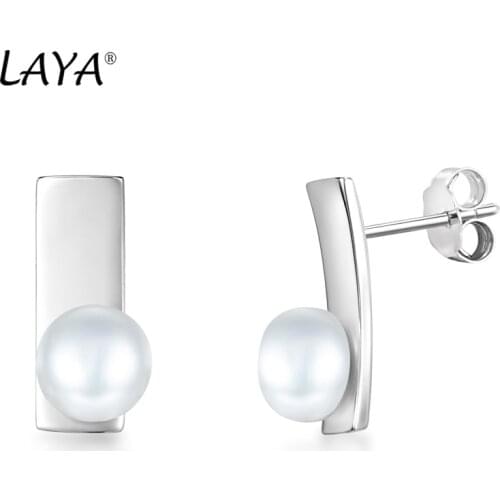 Laya Natural Freshwater Bread Pearl Earrings For Women 925 Sterling Silver Simple Texture Personality Stud Earrings Fine Jewelry