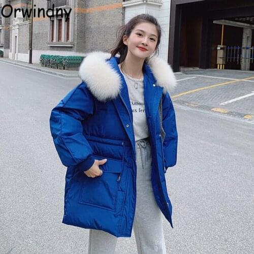 Orwindny Women Winter Coat Hooded Cotton Thick Warm Coat Casaco Feminino Oversized Parkas Female Drawstring Slim Clothing