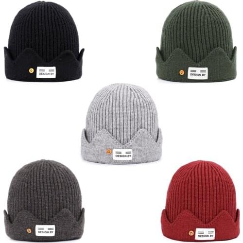 2020 American College Style Winter Woolen Hat Men Women Beanie Hat Ladies Knitted Hat Cashmere Autumn Solid Bonnet Winter Hats
