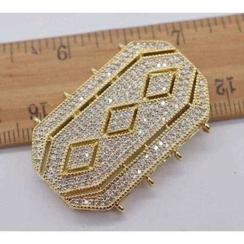 39X22mm Womens High Quality Classic four-row buttons with CZ jewelry accessories, pearl necklace bracelet accessories material