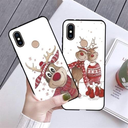 3D Emboss Xmas Elk Cover For Xiaomi Redmi 5 Plus 6A 7A S2 Note 3 4X 5 6 7 8 K20 Pro Mi A1 A2 CC9 CC9e 8 Lite 9 SE 9T F1 TPU Case
