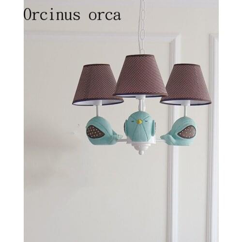 American simple birds childrens chandeliers boys girls bedrooms childrens rooms Nordic resin sculpture cartoon chandeliers