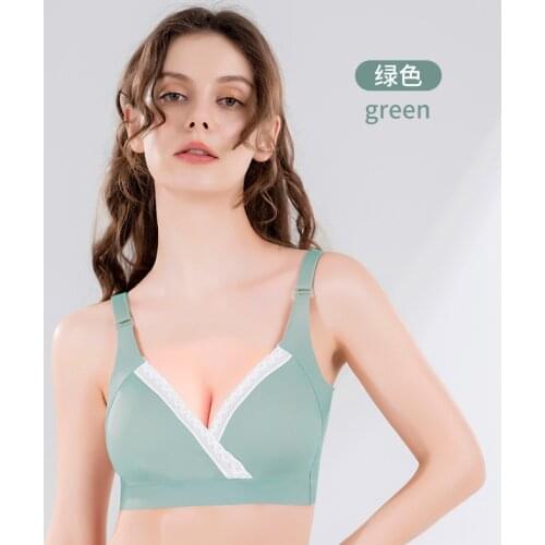 Breastfeeding bras without steel rings high-bounce gathered post-partum feeding bra comfortable thin pregnant women underwear