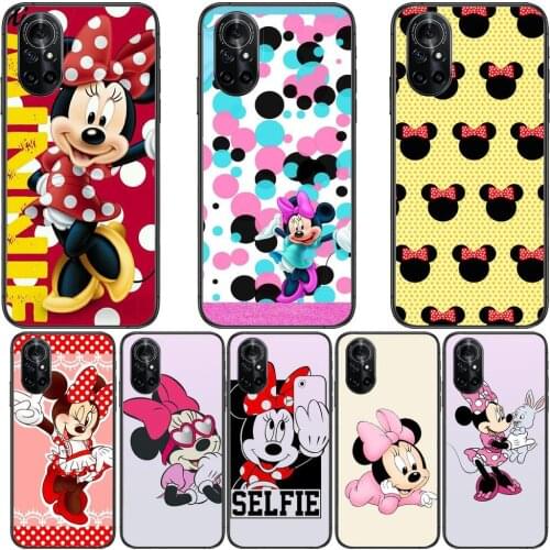 Minnie Mouse and Mickey Clear Phone Case For Huawei Honor 20 10 9 8A 7 5T X Pro Lite 5G Black Etui Coque Hoesjes Comic Fash de