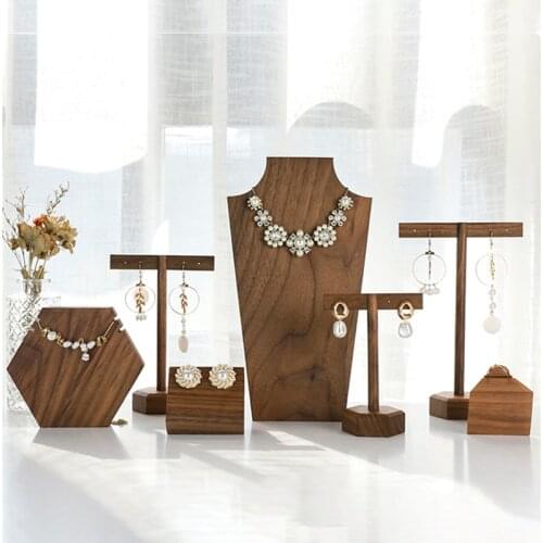 Wooden T bar earring holders earing stand for jewelry bracelet holders jewelery organizer jewellery display case Hanging
