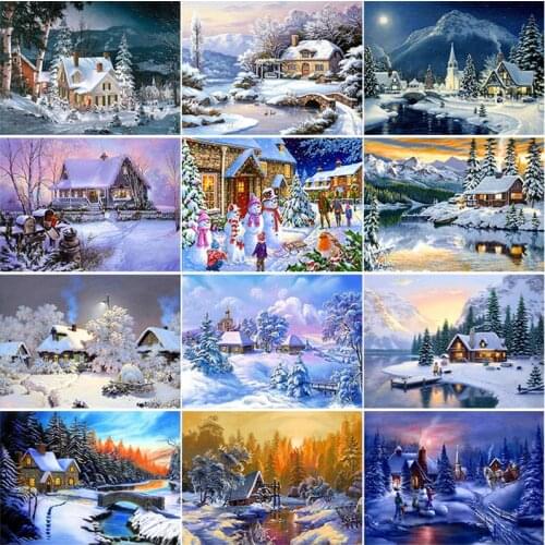DIY 5D Children Room Paintings With Diamond Full Square/Round Rhinestone Winter Snow Embroidery Mosaic Cross Stitch Home Decor