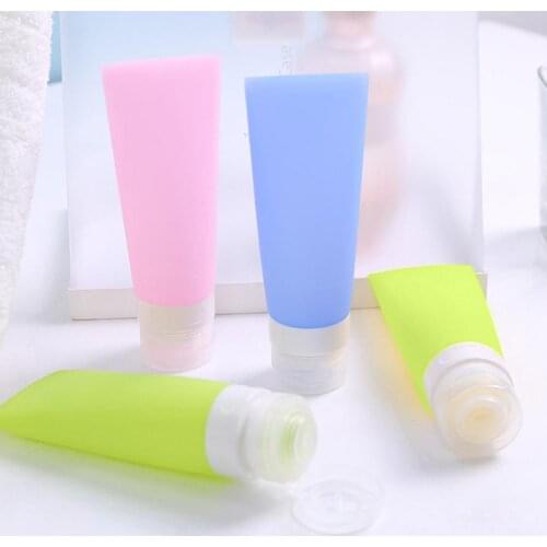 3Pcs 38/60/80ml Travel Silicone Lotion Shampoo Shower Gel Cosmetics Empty Bottle