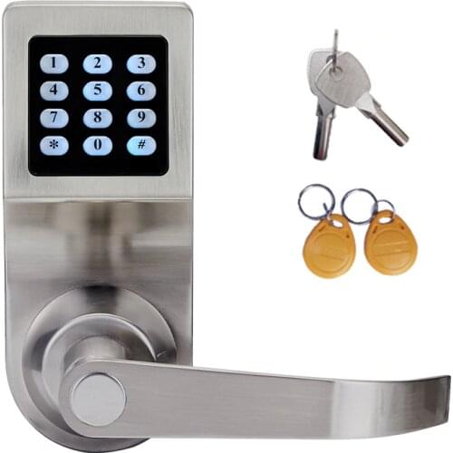 Electronic Door Lock Code, 2 ID Cards, 2 Mechanical Keys Digital Password Lock Keyless lk801BS
