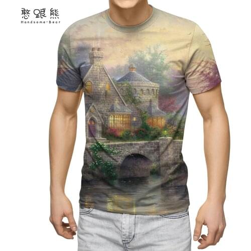 2020 new style T-shirt men/women short casual 3D printing T-shirt landscape T-shirt black T-shirt streetwear T-shirt