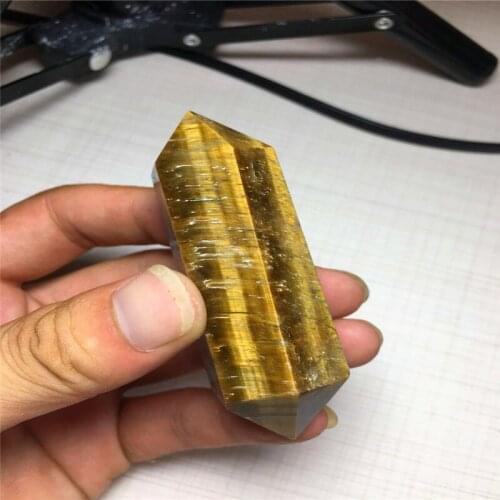 Each piece is about 5-7 cm long, 1 kg natural tiger eye stone double point, tiger eye crystal column specimen