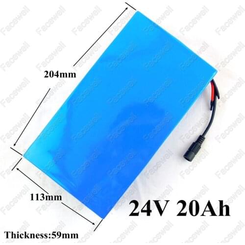 Li-ion 24v 20ah lithium battery pack 24v 20ah lithium electric bike batterie 24v 350w e bike 250w scooter with BMS + 2A charger