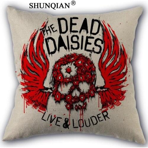 Dead daisies Pillowcase Custom Cotton Linen Square Decorative Pillow Cases Cover Zippered 45x45cm one side