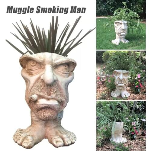 Mugglys The Faces Statue Planter Funnys Expression Flower Pot for Home Garden Plant Decoration SAL99