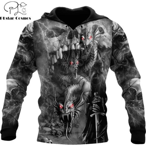 Skull Dragon Pattern 3D All Over Printed Mens autumn Hoodie Harajuku Unisex Casual Pullover Streetwear Jacket Tracksuits DK226