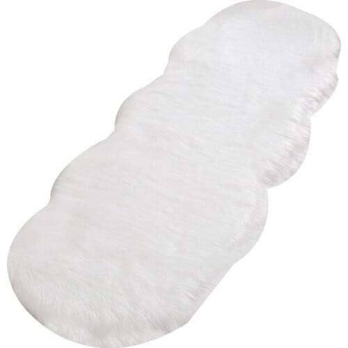 Soft Faux Sheepskin Fur Rug Fluffy Rug for Bedroom Fuzzy Carpet for Living Room Kids Room Nursery Decor,White 2X6 Feet