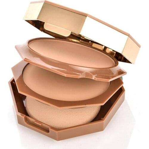 Natural Full Coverage 3 layers Face Powder Long Lasting Waterproof Face Foundation Makeup cosmetics Make up poudre libre