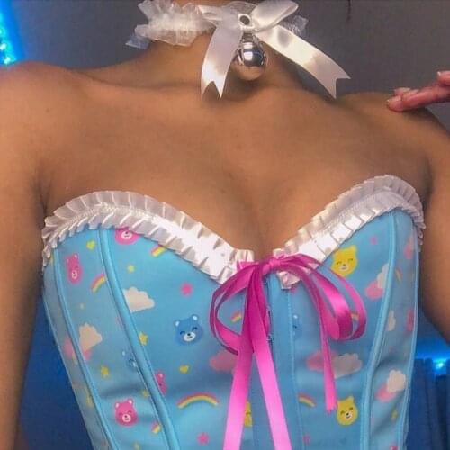 Japanese Girl Lolita Accessories Bowknot Bell Necklace for Women Sexy Cosplay Harajuku Necklace Charms Y2K Jewelry 90s Aesthetic