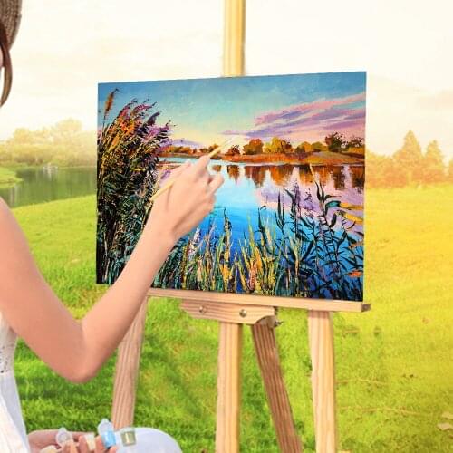 Landscape Scirpus Coloring By Numbers Painting Kit Acrylic Paints 50*70 Boards By Numbers New Design For Children Wholesale